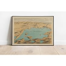 Pegziz pgzzNM2860 Marmara Denizi,  stanbul ve  anakkale Bo az  Haritas  Sanatsal Duvar Dekorasyon Poster 60x90cm.