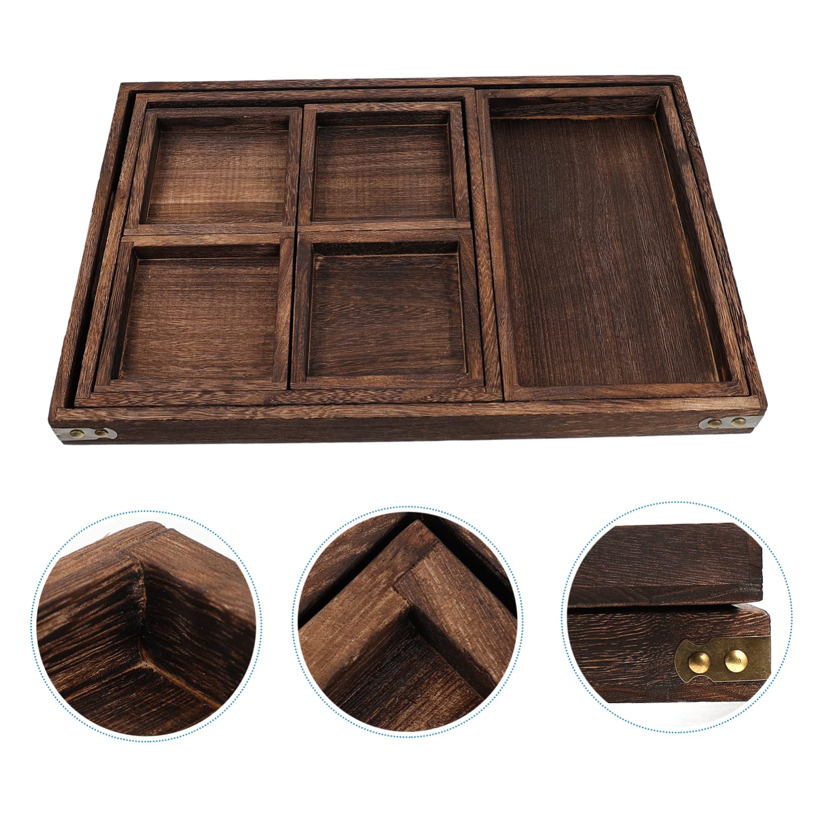 IMIKEYA Plateau Rectangulaire Bois Plateau Hôtel Service à Thé Simple Vaisselle pour Thé Et Collations