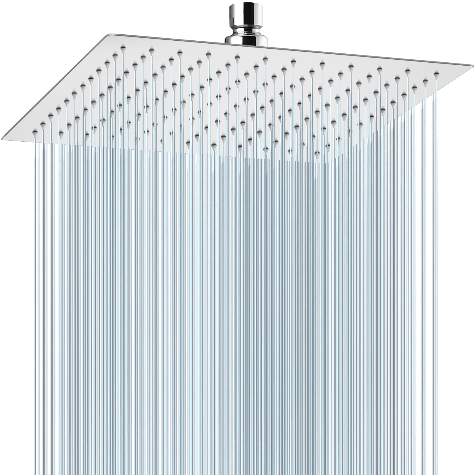 Midanya Rain Shower Head, Stainless Steel Large Rainfall Shower Head High Pressure, Bathroom Waterfall Square Showerhead, Ceiling or Wall Mount,Polish Chrome 12 Inch