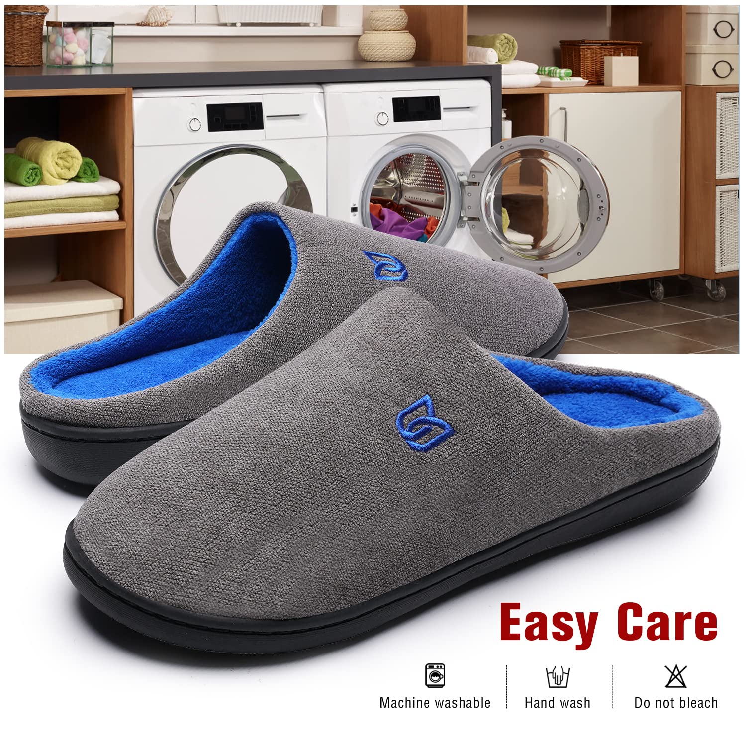 WateLves Pantofole Uomo Unisex Donna Antiscivolo Scarpe Inverno Peluche Morbido Ciabatte in Memory Foam