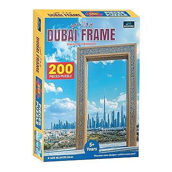 Jigsaw Puzzle Bookford Dubai Great Frame (200 Pcs) for Kids, Children - Early Learning Wonder of Architecture Puzzle Game – Brain Booster & Fun Educational Toy for Boys & Girls