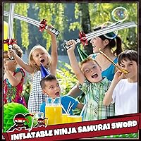 Vista 6 de Deekin Espada inflable ninja, ninja samurái, espadas inflables, juguete de Katana, juguete inflable para disfraz de samurái, accesorios para niñas