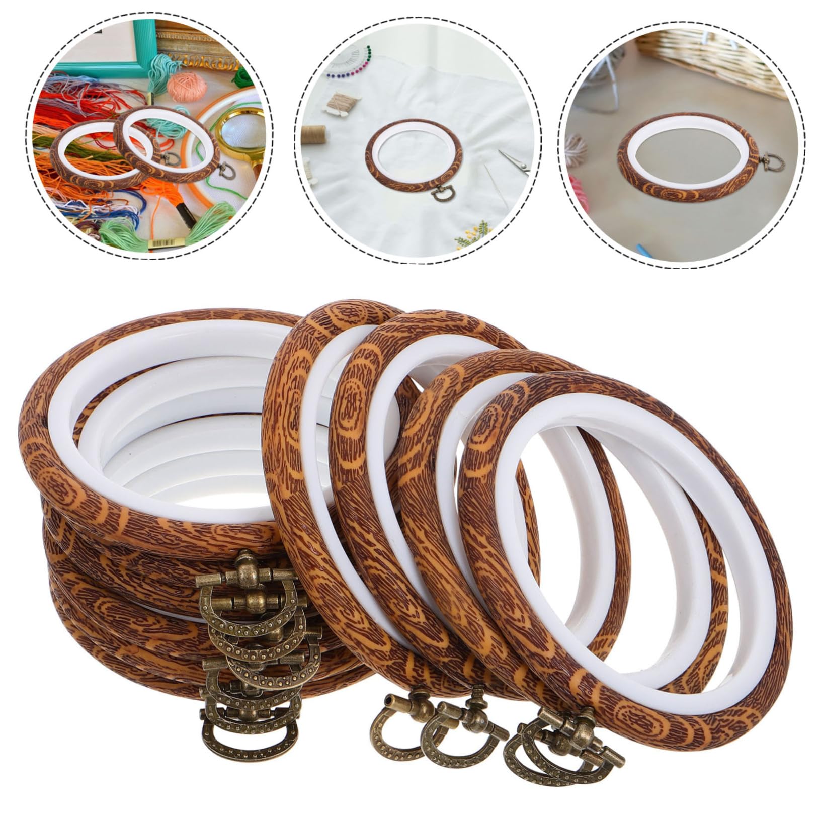 HOODANCOS 10 Piezas Bastidor de Bordado Ovalado Aros de Punto de Cruz Marco de Bordado para Manualidades para Hacer Regalos y Exhibir