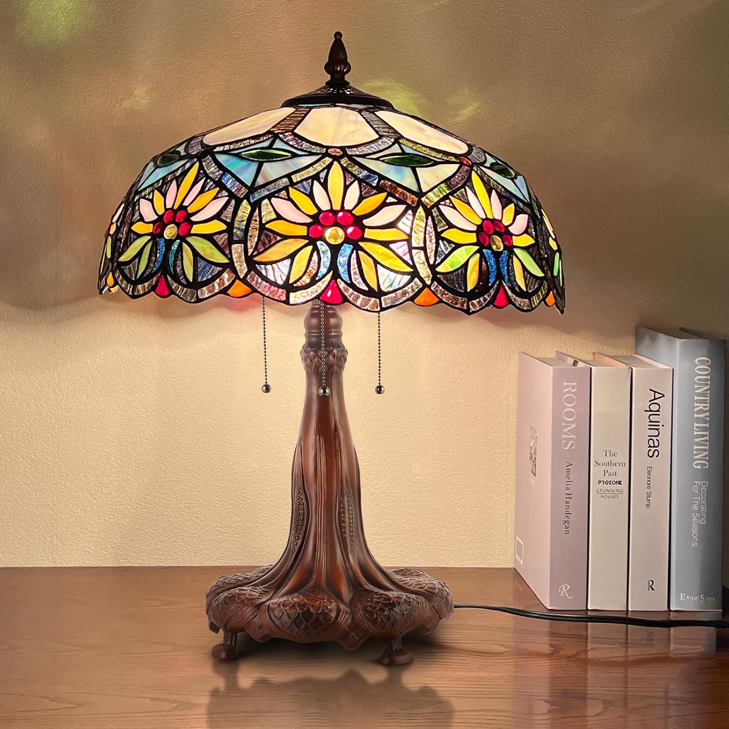 Capulina Tiffany Table Lamp Base Replacement for 14-18 Inches Lampshade Pole Height 30 Inches Bronze Finished Zinc Alloy Base