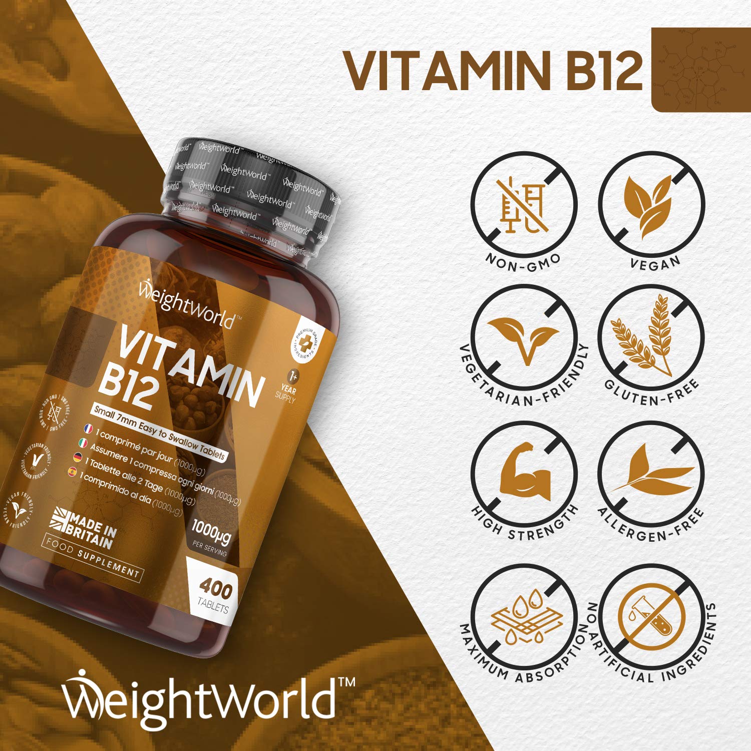 Vitamin B12 Tablets 1000mcg High Strength Vitamin B12 Supplement