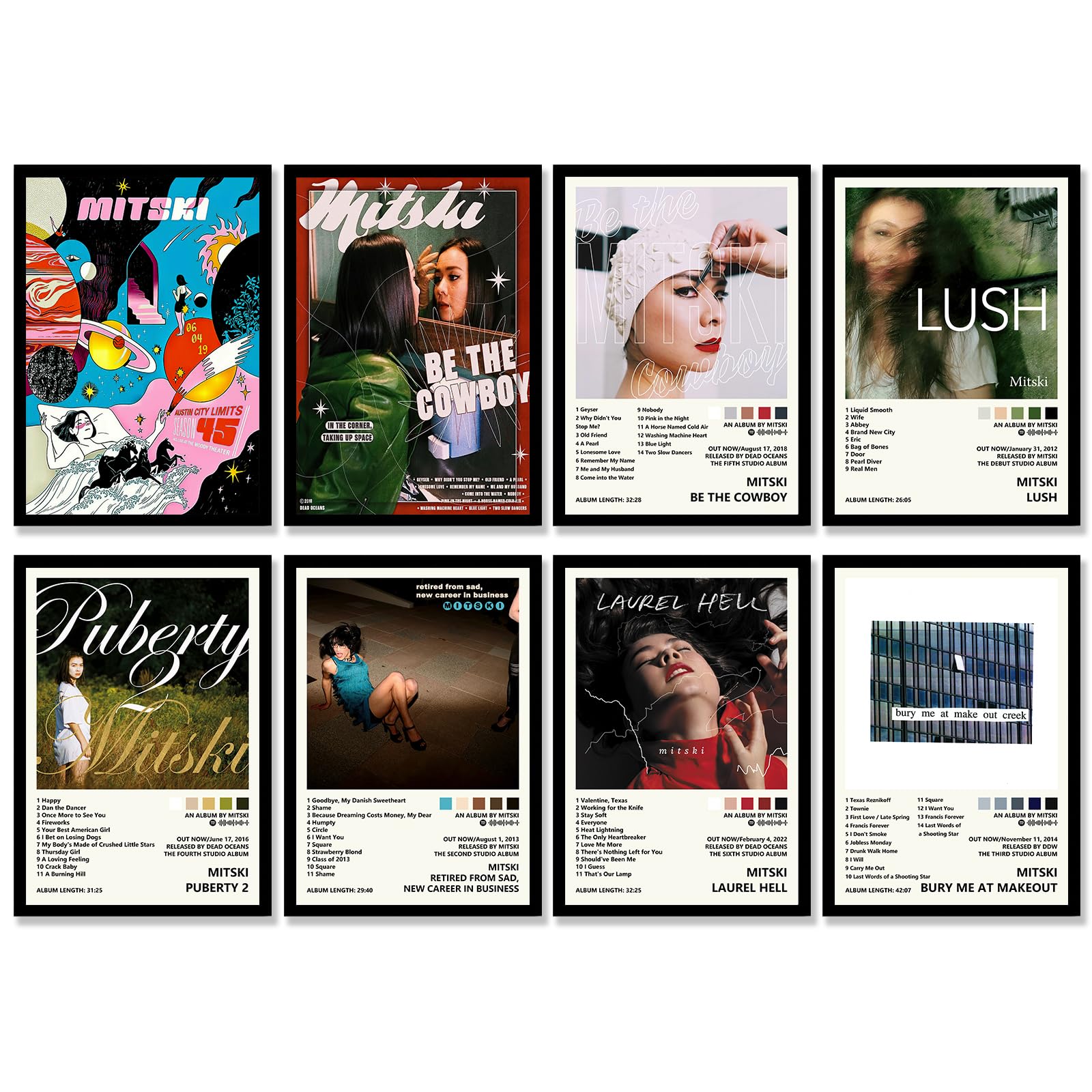 Mit ski Poster (8 Pcs 11.5 * 16.5 inch) Album Cover Music Posters for Room Aesthetic, Wall Art for Room Decor Merch Stuff Prints HD Posters for Fans Unframed