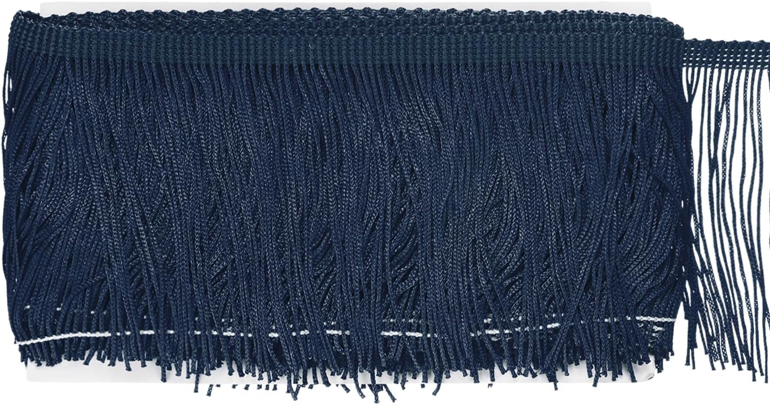 Chainette Fringe Trim, 5 Yards of 4" Polyester Braid Tassel Trim for DIY Crafts/Latin Dress/Lamp Shade Decoration/Wedding Dress/Sewing/Clothing Fringe Thread Yarn [Navy Blue]