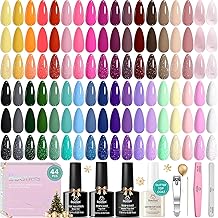 beetles Gel Polish Vivid Seasons, Winter Gel Nail Polish Set, 36 Colors Yellow Burgundy Purple Pink Jelly Shades, 45pcs with Base & Top Coat, UV LED Soak Off DIY Salon Set, Gift for Women & Girls
