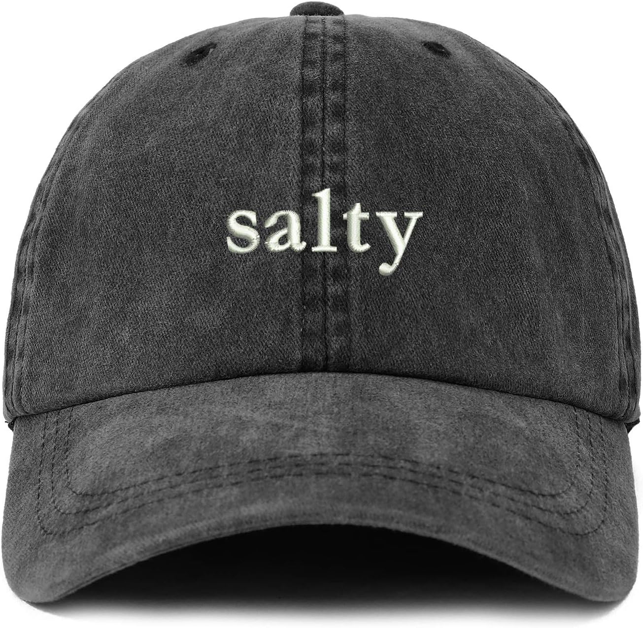 Trendy Apparel Shop XXL Salty Embroidered Unstructured Washed Pigment Dyed Baseball Cap