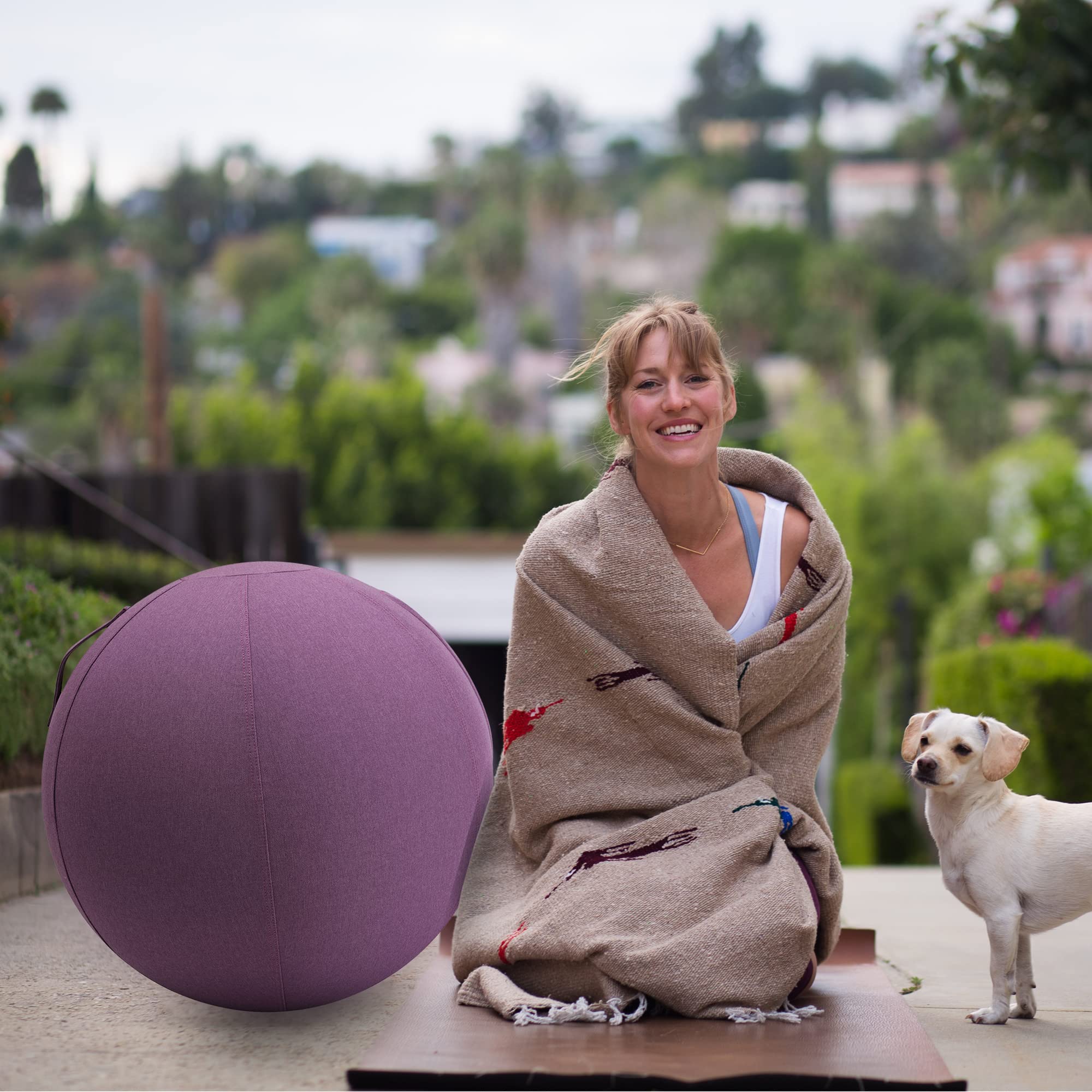 Sedia a sfera per esercizi, palla da yoga con coperchio per casa, ufficio, bilanciamento, stabilità e stabilità