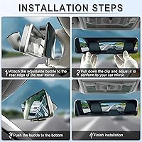 Vista 6 de LivTee Espejo retrovisor antirreflejo, universal de 11,3 pulgadas (287 mm), espejo retrovisor panorámico gran angular convexo, clip en el original