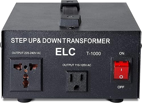 Transformador de voltaje para aumentar o disminuir la tensión. 110 v220 v, circuito de bloqueo de protección, de la marca ELC