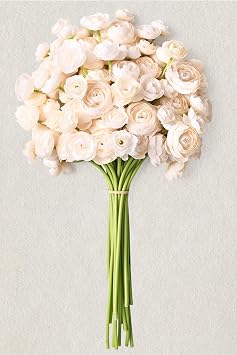 Waipfaru Ranunculus Artificial Flowers, 18Pcs 14In Fake Peonies Artificial Flowers, Faux Flower for Vase Silk Flower Real Touch Faux Peony Bulk for DIY Wedding Bouquet Home Bridal Shower Decor