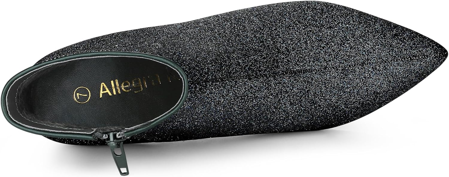 Allegra K Women's Glitter Pointed Toe Stiletto Heel Ankle Boots - Image 4