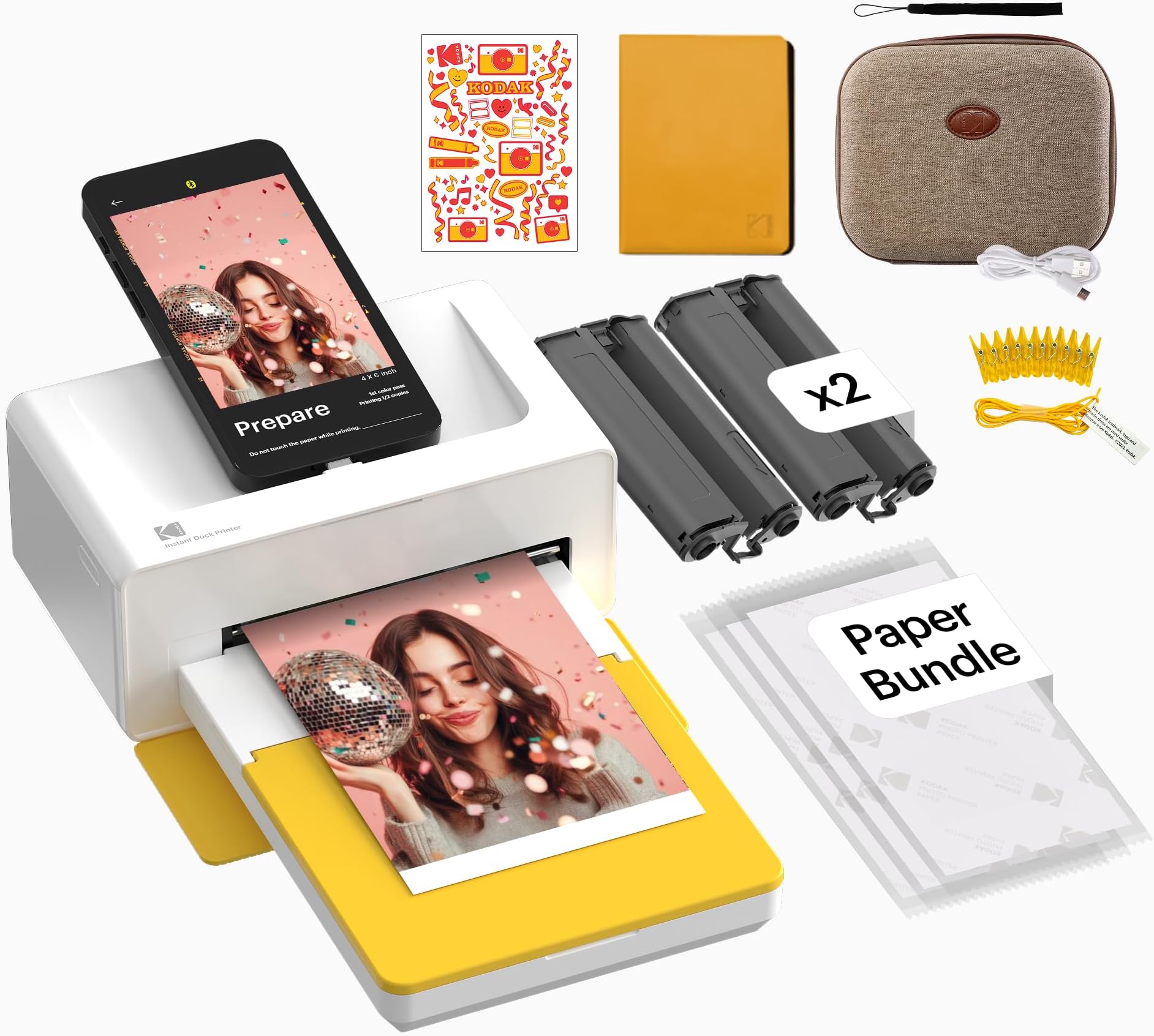 Dock Plus 4PASS Photo Printer (10 x 15 cm) + Accessory Package with 50 Sheet