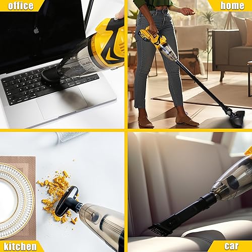 Miniatura 6 de HILIPE Aspiradora de mano inalámbrica para batería DeWALT de 20 V, uso en húmedo y seco, aspiradora de mano inalámbrica para automóvil, hogar,