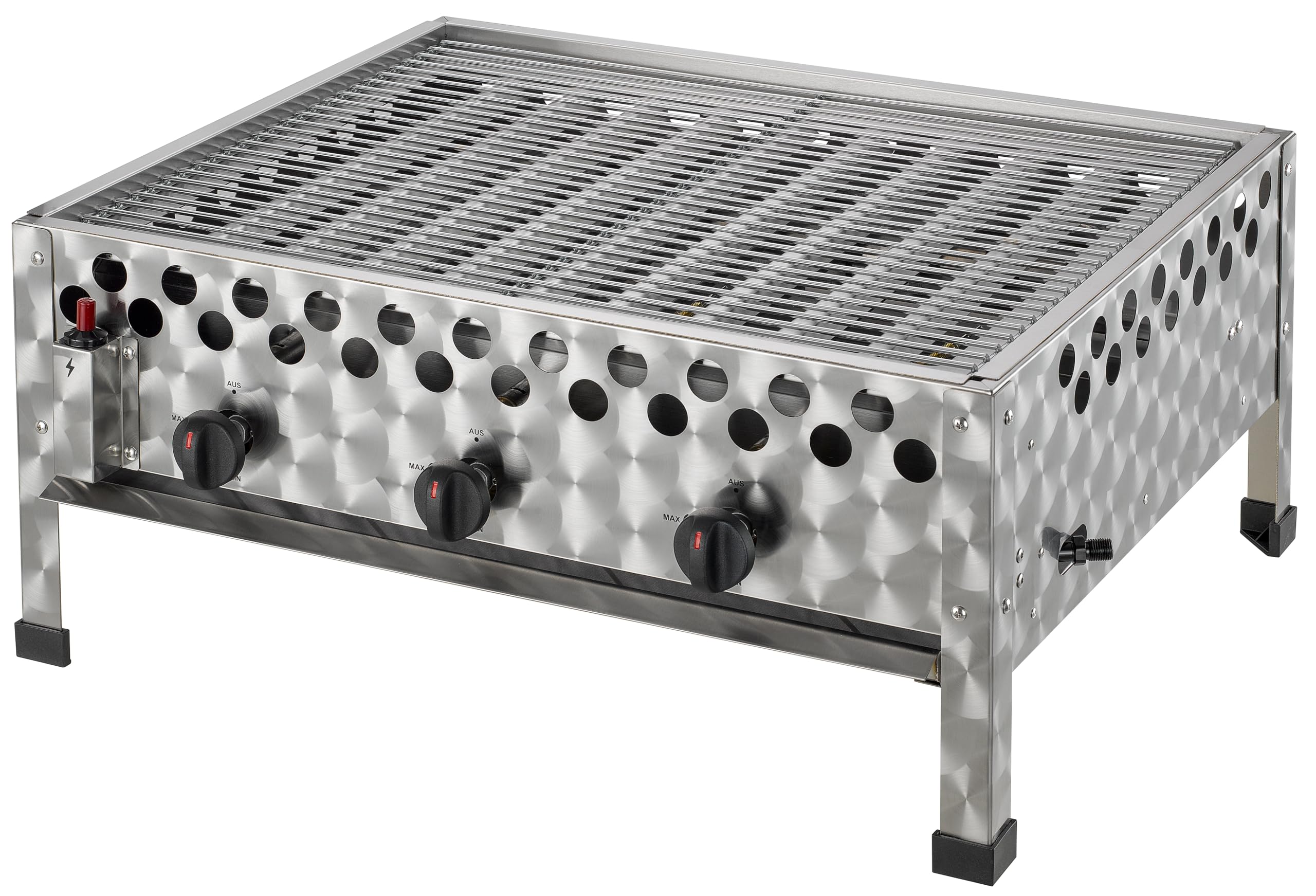 tepro Gasgrill Wurstbräter mit Grillrost, 3 Edelstahl-Brenner je circa 4 kW, Grillfläche circa 56,5 x 46,5 cm, Maße circa 66 x 56 x 28,2 cm
