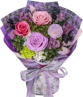 Preserved Flowers, Real Forever Flowers for Delivery, Roses Bouquet Long Lasting 1-3 Years Gift for Her Mom Wife Women Birthday Anniversary Thanksgiving Day Mothers Day