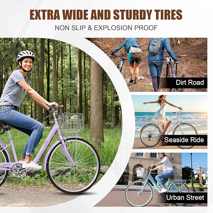 Bicicleta playera plegable para mujer 26" 7 velocidades miniatura 3