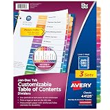 Avery® Table of Contents Dividers, Jan-Dec Tab, Multicolor, 3 Sets – view 1