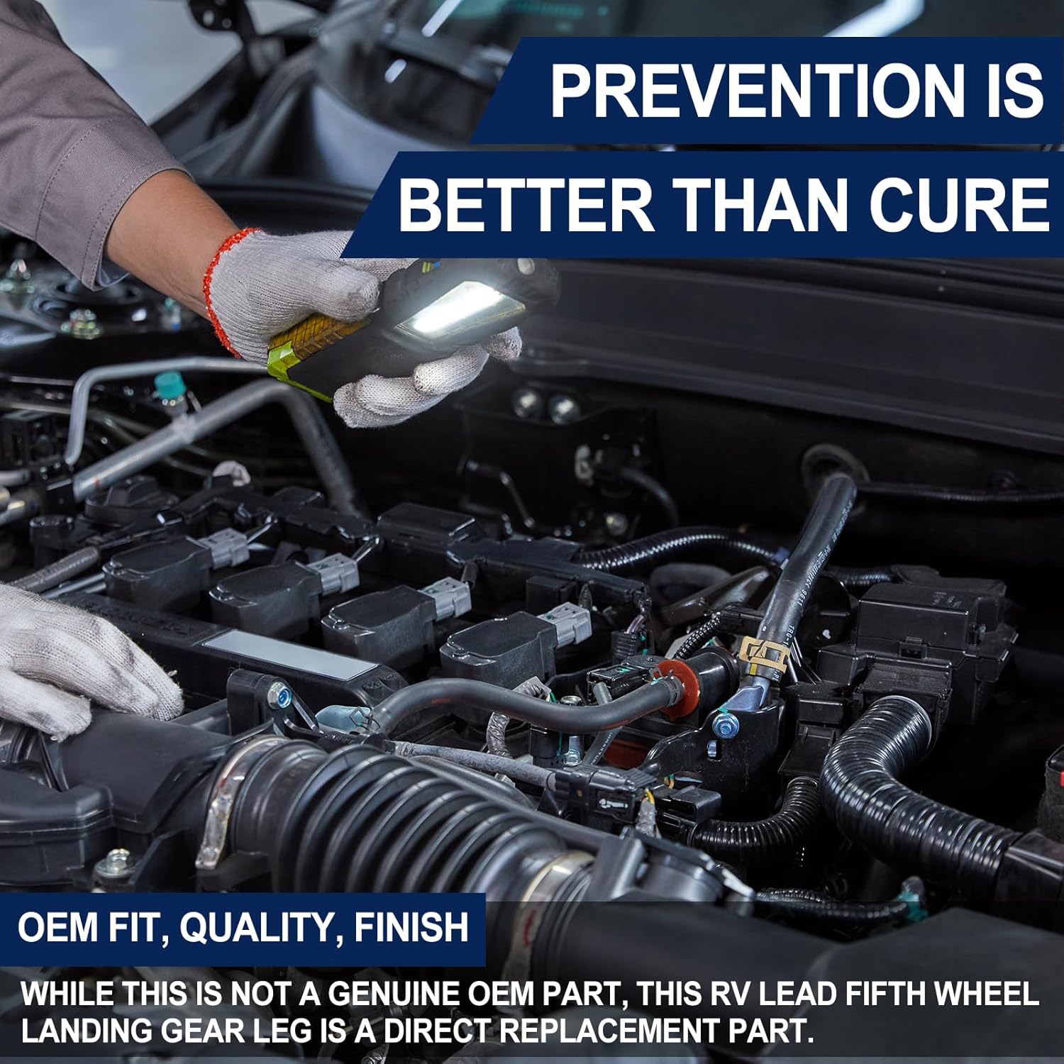 179014 RV Lead Fifth Wheel Landing Gear Leg Compatible with Lippert Venture, Universal 29-1/2" Jack for Atwood & Stromberg Carlson Systems with Drop Leg and Cage Pin