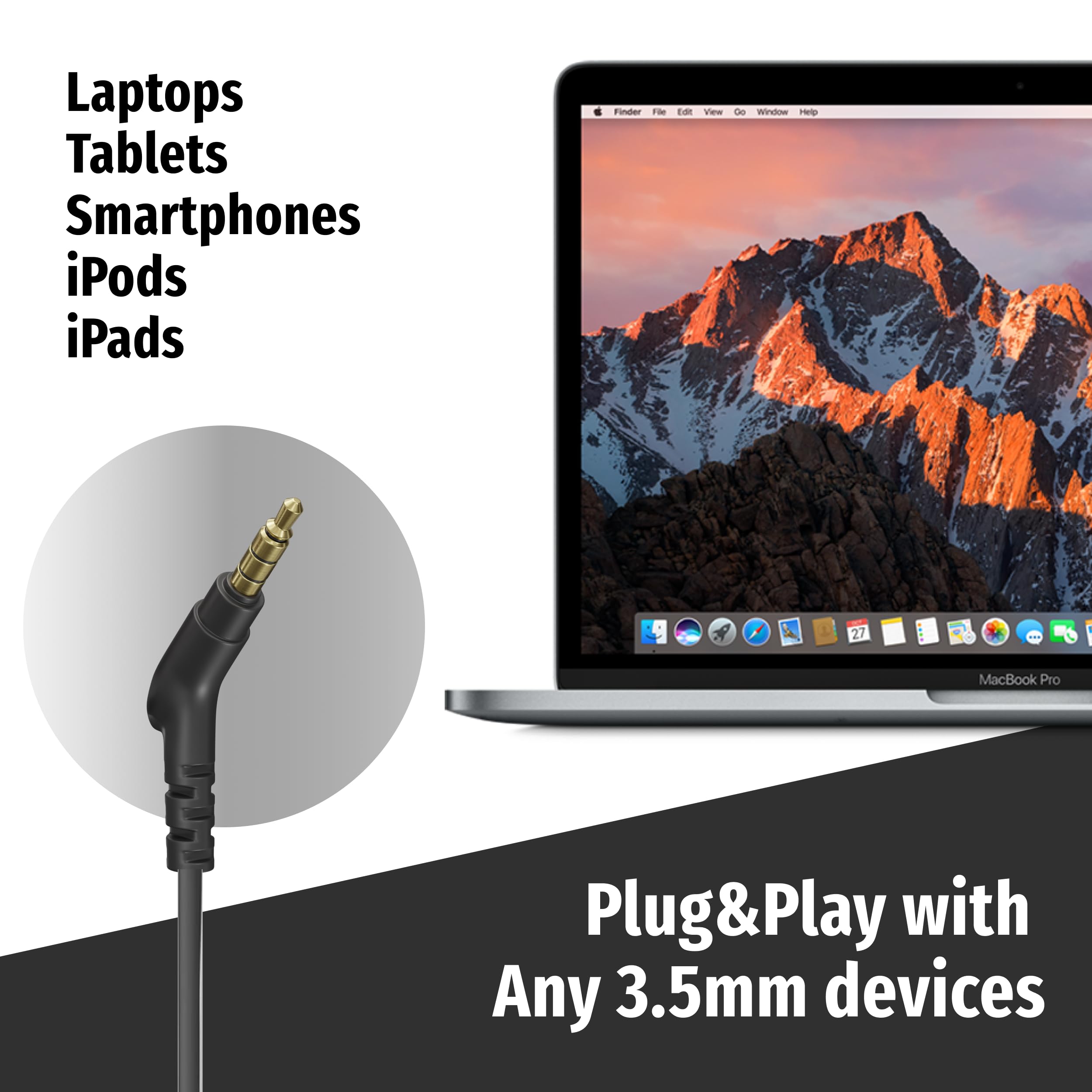 Symphonized Auricolari senza EMF, cuffie anti radiazioni per computer e telefono, jack da 3,5 mm, in vero legno e blocco EMF Premium per auricolari