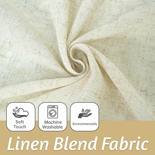 Miniatura 3 de DriftAway Cortinas plisadas de lino semitransparente con textura de casa de campo sólidas y rústicas, 2 paneles de 50 pulgadas de ancho por 120