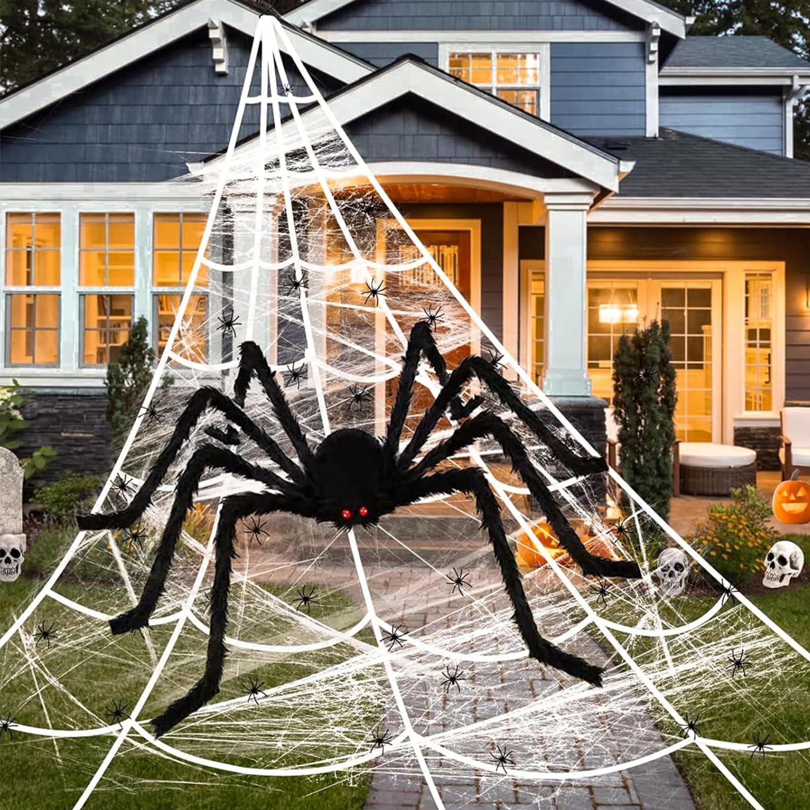 Amazon.co.jp: 蜘蛛の巣 ハロウィンデコレーション 屋外:59インチ 怖い