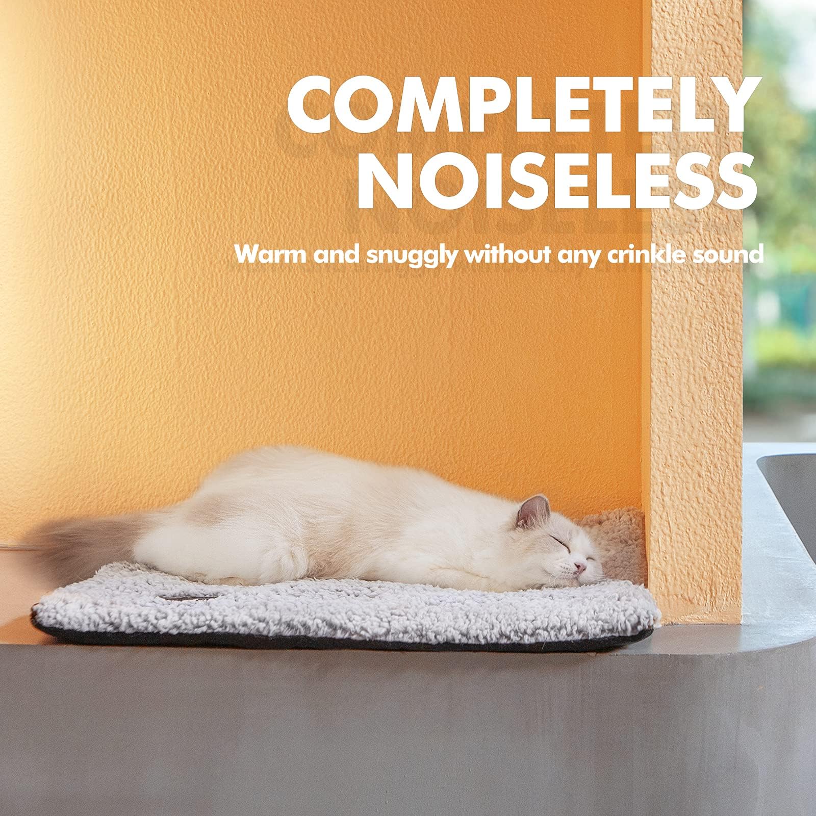 Self Warming Cat Bed Self Heating Cat Dog Mat 27 x 18 inch Extra Warm Thermal Pet Pad for Indoor Outdoor Pets with Removable Cover Non-Slip Bottom Washable