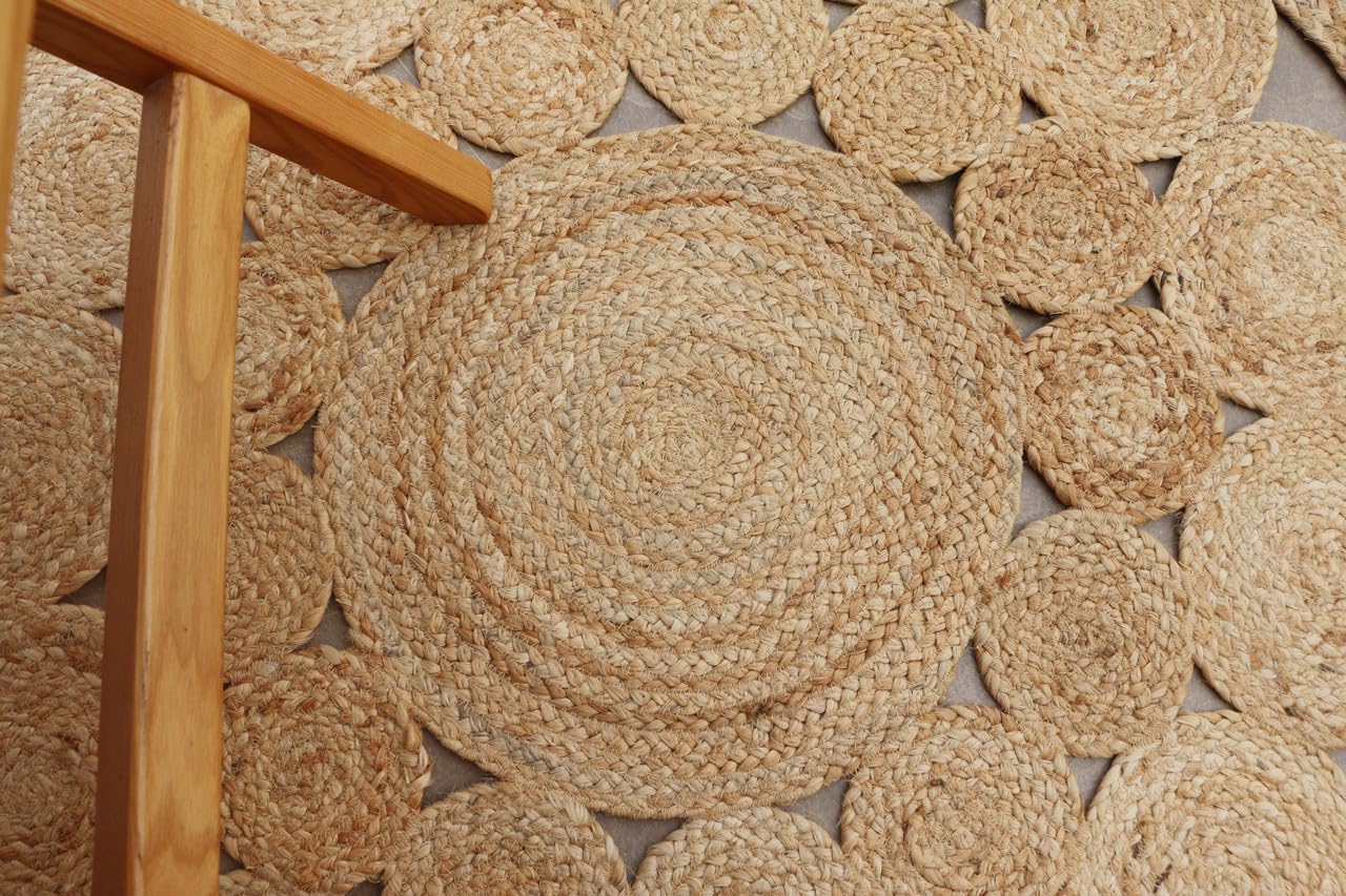 Elmstead Collection Handwoven Natural Jute Fiber Area Rug
