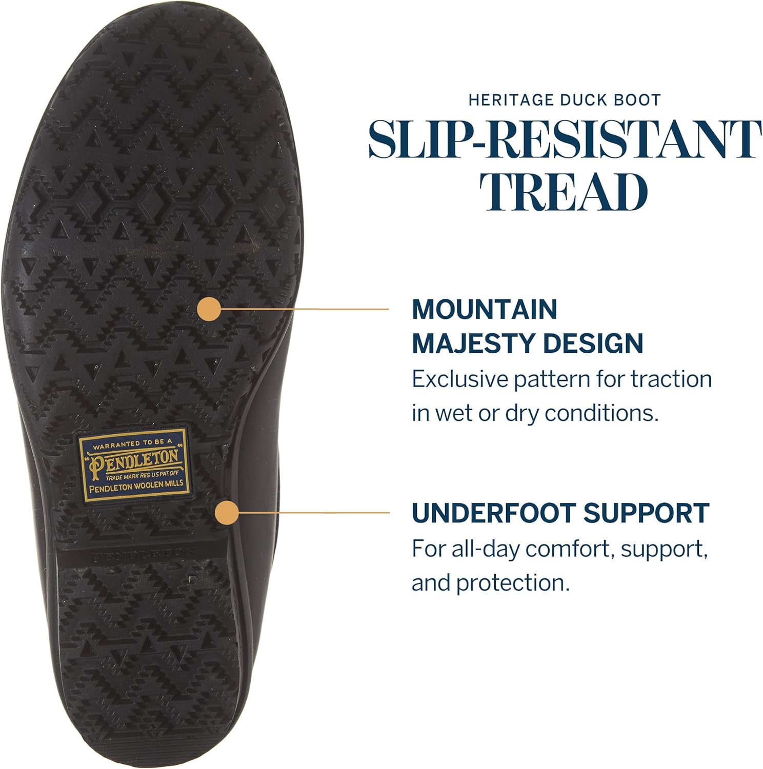 Pendleton Women's Heritage Pattern Slip-Resistant Duck Boot,Brown, Size 9 - Image 3