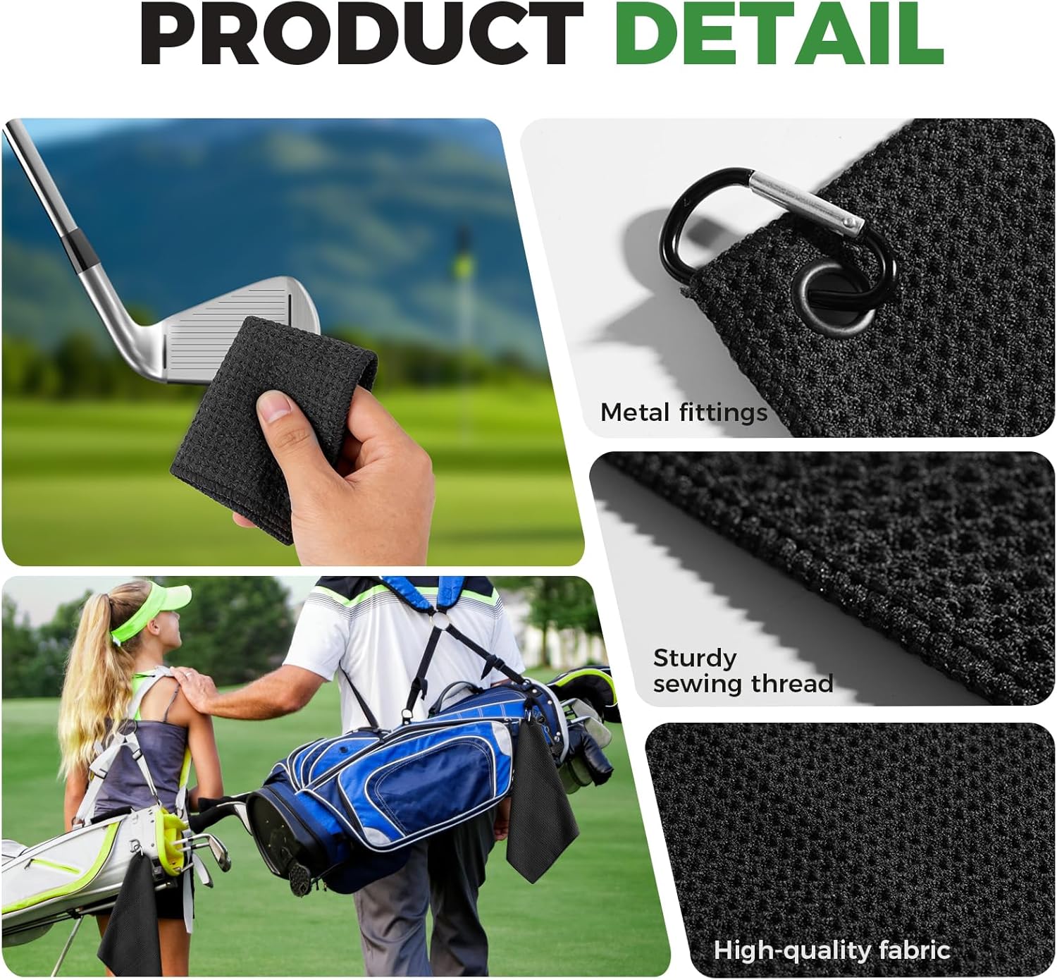 Mini Golf Club Cleaner – Dual Bristle Brush with Keychain, Groove Sharpener & Microfiber Towel | Compact All-in-One Golf Accessory Gift Set for Men & Women (Sharpener Towel Set)