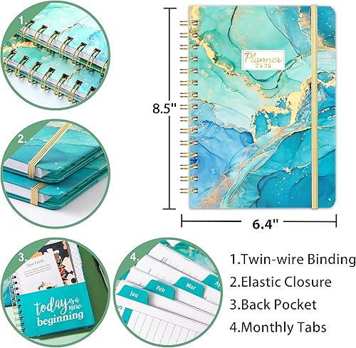 Miniatura 6 de Agenda 2024-2025  Agenda académica 2024-2025, agenda semanal y mensual, julio 2024 a junio 2025, 6.4 x 8.5 pulgadas, pestaña mensual, tapa dura,