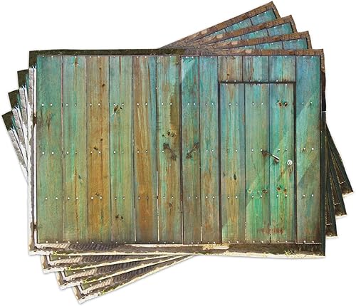 Miniatura 363 de Ambesonne Juego de 4 manteles individuales amarillos y azules, diseño de flores de primavera, flores vibrantes, manteles individuales de tela Azul