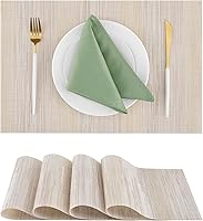 Vista 20 de Leetaltree - Manteles individuales, resistentes al calor, antideslizantes, para mesa de comedor, lavables, duraderos, tejido de PVC