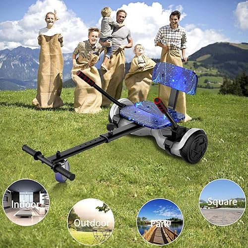 Miniatura 8 de LIEAGLE Go Kart, accesorio para asiento de aeropatineta, accesorios ajustables para niños y adultos, se adapta a hoverboards de 6.5 pulgadas, 8