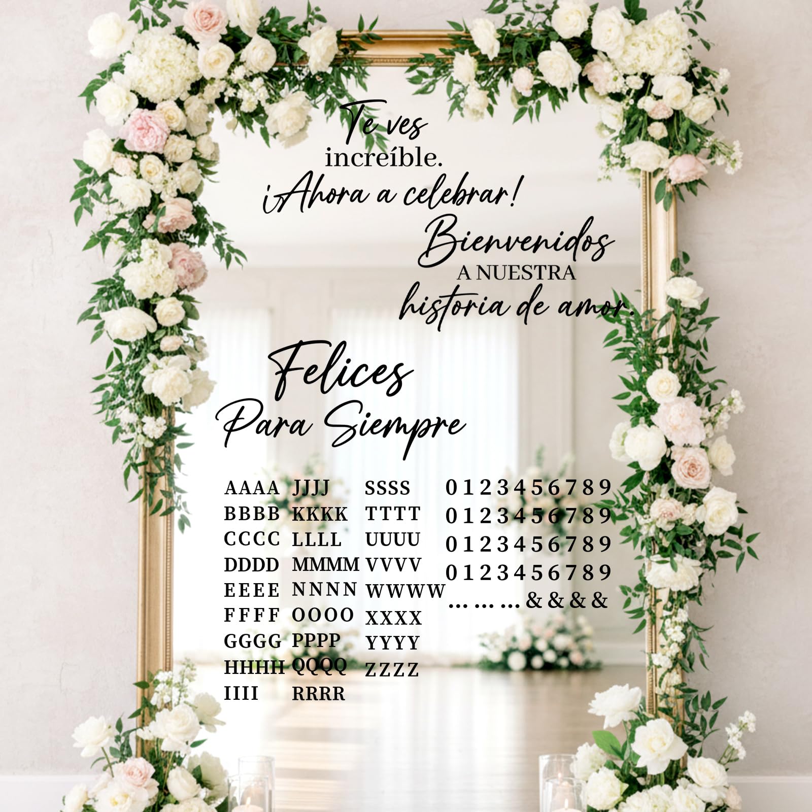 Photo 1 of ***MISSING PARTS***
MotiMind 4 Pcs Wedding Mirror Welcome Sign Decal Seating Chart Stickers DIY Wedding Party Supplies Removable Vinyl Letter Decals for Bridal Shower Marriage Reception(Spanish,Black)