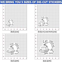 Vista 2 de Calcomanía divertida para comer queso y pecado, calcomanía divertida para coche, sarcástico, divertido adhesivo para regalos, sombrero duro