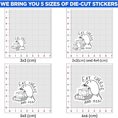 Miniatura 2 de Calcomanía divertida para comer queso y pecado, calcomanía divertida para coche, sarcástico, divertido adhesivo para regalos, sombrero duro