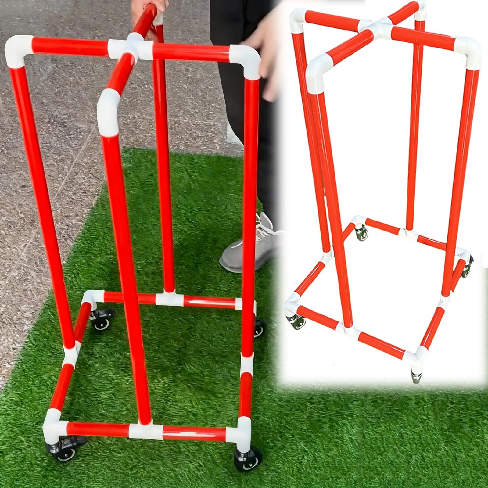 Supporto per Hula Hoop Supporto leggero per hula hoop, organizer per anelli da ginnastica con ruote silenziose antiscivolo, carrello per cerchio fitness