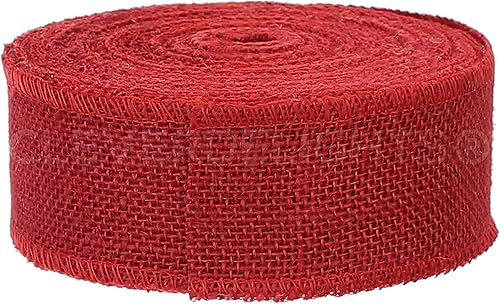 Miniatura 7 de CleverDelights Cinta de arpillera marfil de 2 pulgadas - borde acabado - 25 yardas - Tela de arpillera de yute blanco roto