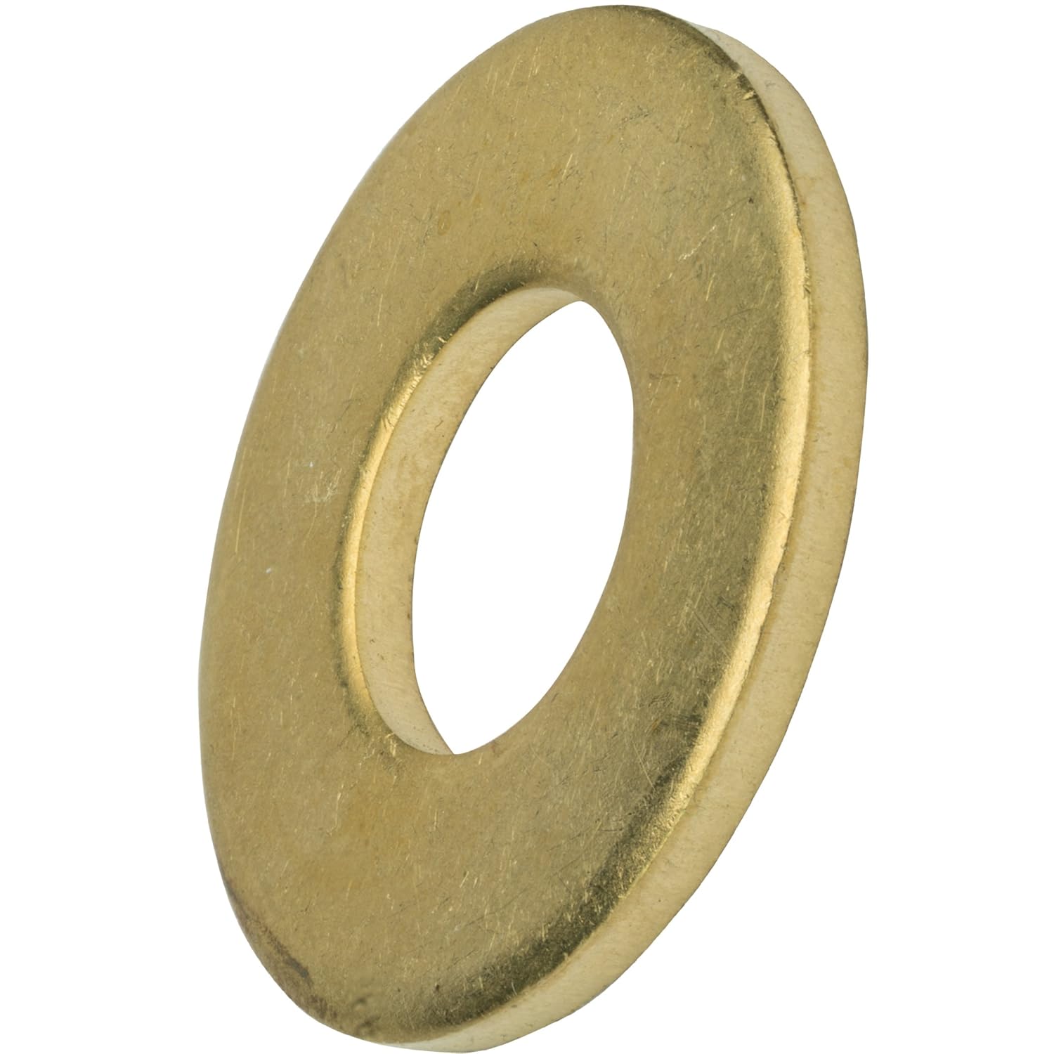 3/4" Solid Brass Flat Washers, Commercial Standard, Grade 360, Plain Finish, Quantity 10