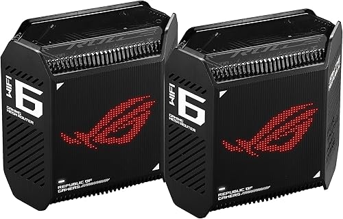 ASUS ROG Rapture GT6 2 unidades Sistema WiFi 6 de malla para juegos de triple banda cubre hasta 5800 pies cuadrados puerto de 25 Gbps aceleración de
