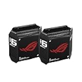 ROG Rapture GT6 (2PK) AX10000 Tri-Band WiFi 6 Gaming Mesh System, Covers up to 5,800 sq ft, 2.5 Gbps Port, Triple-Level Game Acceleration, UNII 4, Free Lifetime Internet Security, Black
