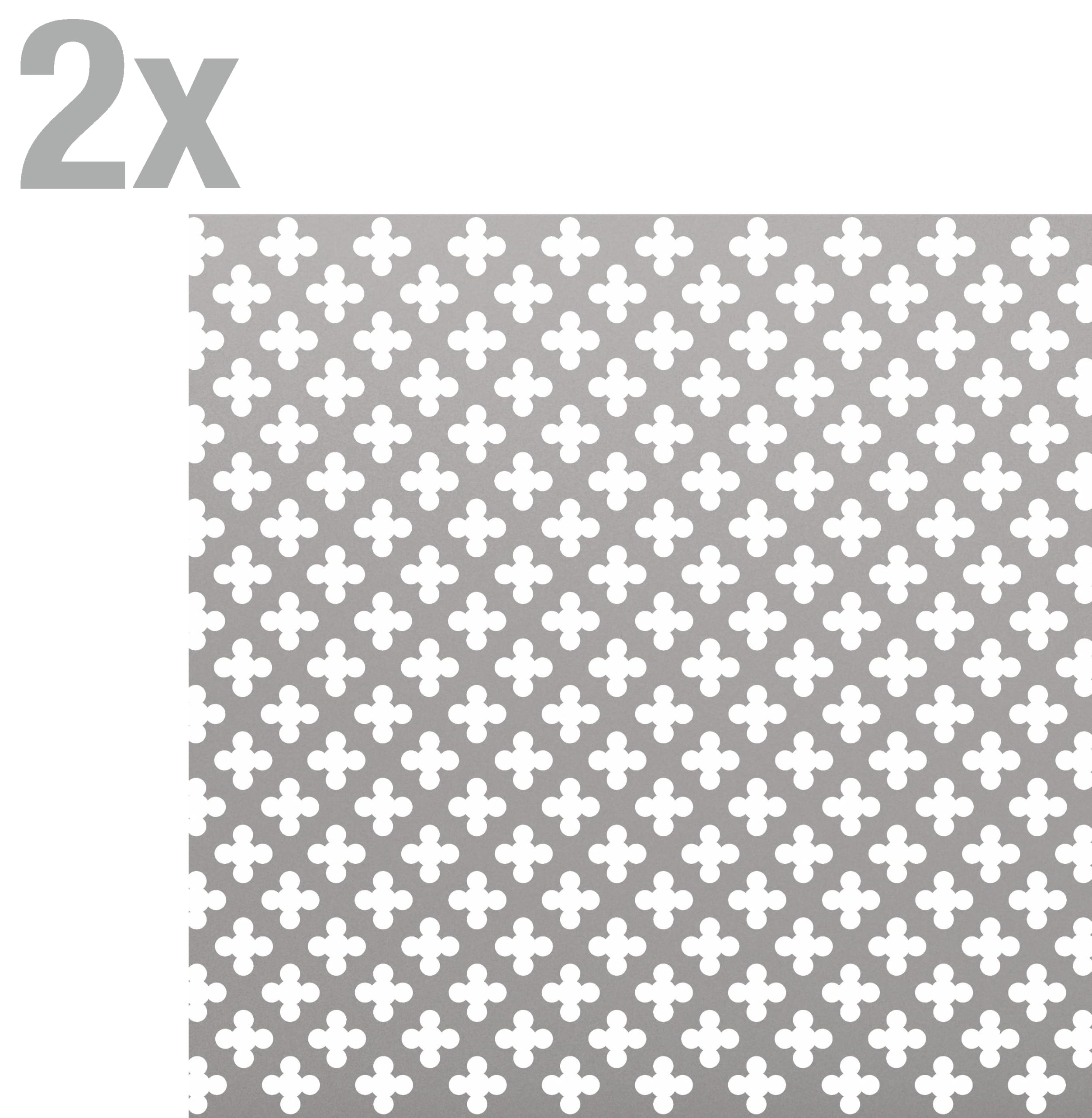 Alberts 497224 Lochblech | Kreuzloch | Aluminium, silberfarbig eloxiert | 250 x 500 x 0,8 mm | 2er Set