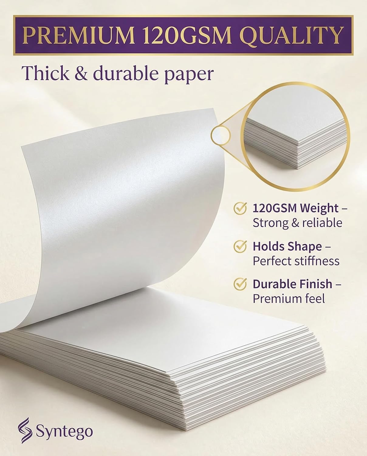 Premium Frost White Pearl Paper – A4 (8.27 x 11.7 in) – 120gsm (32lb Bond) Shimmer Certificate & Cardstock Sheets for Inkjet & Laser Printers – Ideal for Awards, Invitations