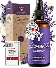 Heldengrün® Lavendelspray Gute Nacht [Bio-LAVENDELÖL] Dermatologisch getestet - Lavendelspray für Kopfkissen - Blumig & frisch - Lavendel Kissenspray & Raumspray