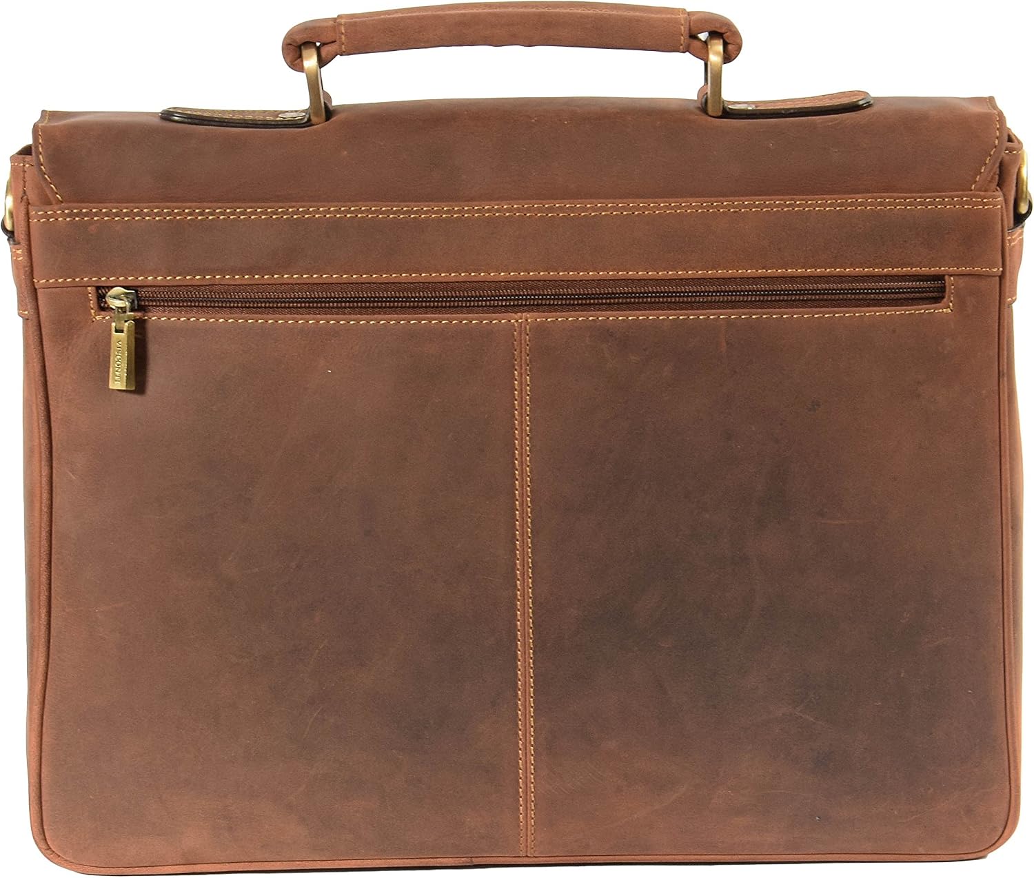Mens REAL Leather Briefcase Vintage Look Satchel Office Shoulder Bag A167 Tan