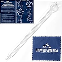 Vista 1 de Brewing America Glass Wine Thief for Brewing Wine - Hand Blown Borosilicate 3.3 Long and Narrow for Testing Brew- Made in the USA