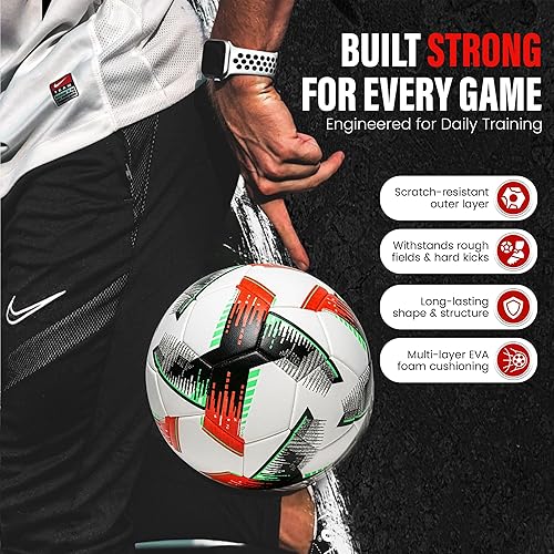 Miniatura 8 de Balón de fútbol profesional con unión térmica, tamaño 4 y 5, pelota de entrenamiento y partido sin costuras para jóvenes, niños y adultos, piel